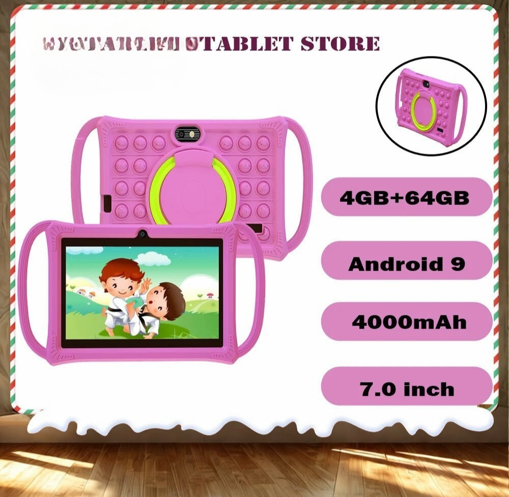 Mini 7” Kids Tablet K8 – 2025 Android 9.0, 4GB RAM, 64GB Storage, Quad-Core, 5G WiFi